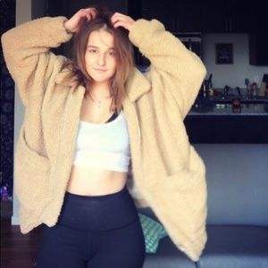 Tan fuzzy jacket